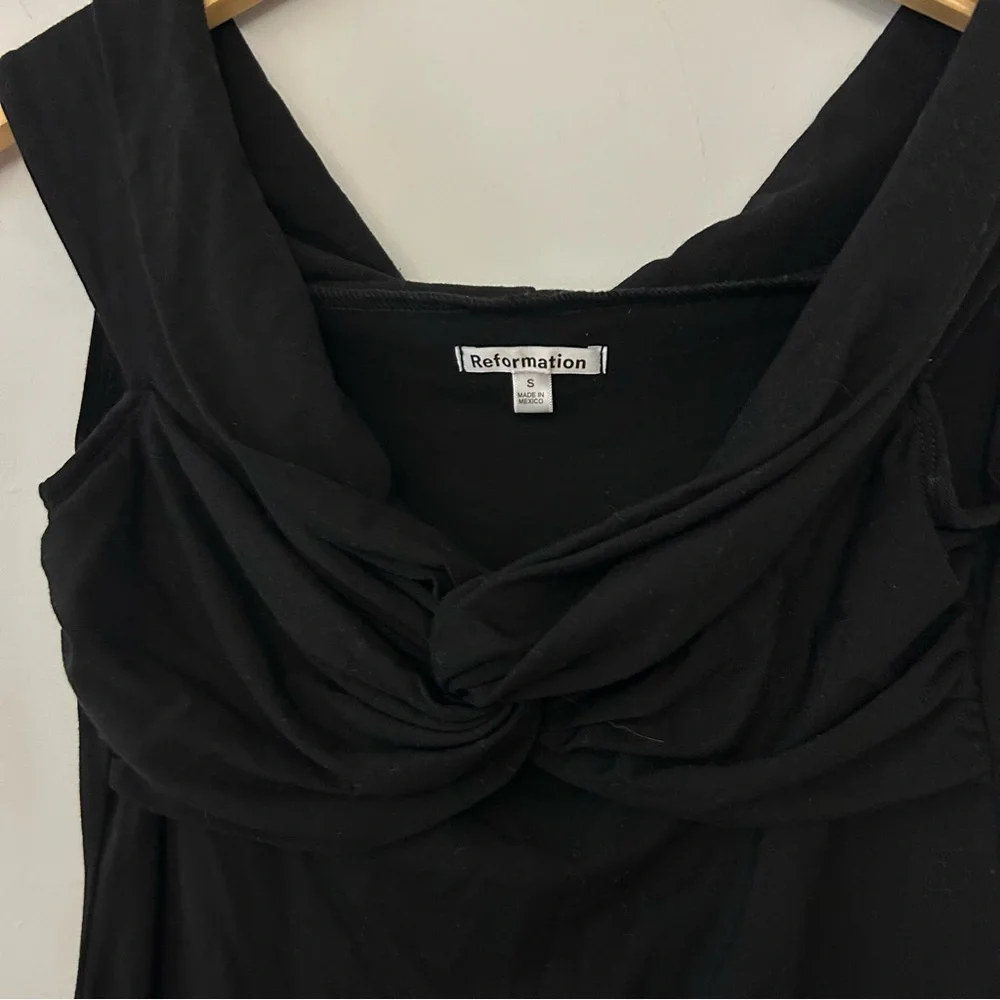 Reformation Vida Twisted Knit Mini Dress in Black - Picture 4 of 6